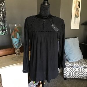 Lucky Brand long sleeve top, L,  black